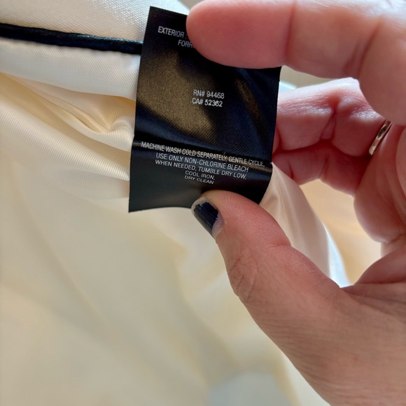 T Tahari Cream Trench Coat Women's Large Minimalist Classic Career Jacket A Line - Picture 5 of 5